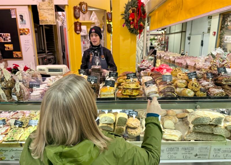 My wife at the Florence market.