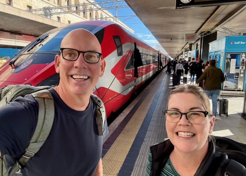 Me and my wife at Rome Termini.