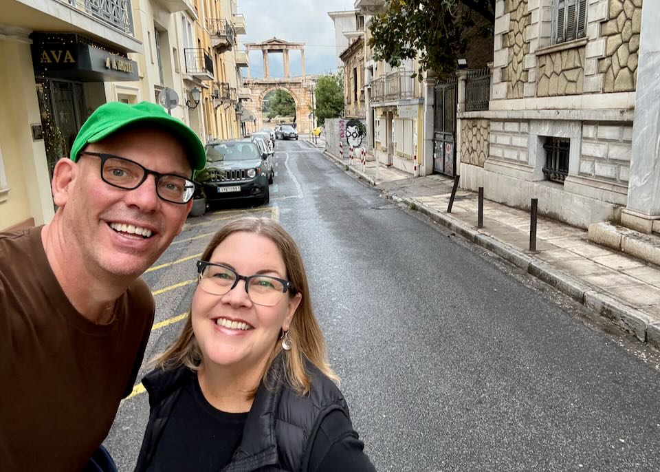 My wife and I in Athens, Greece.