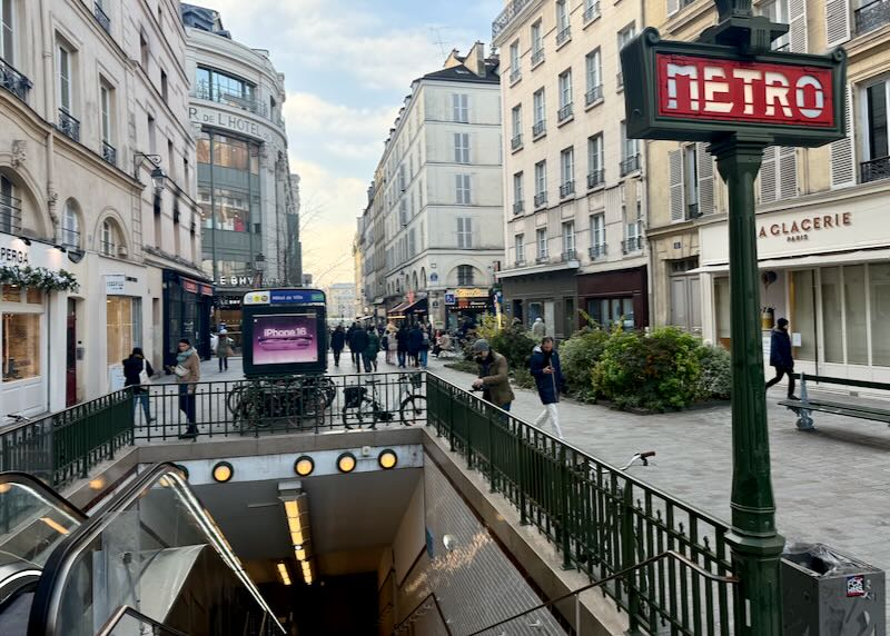 Metro in Paris, near a hotel.