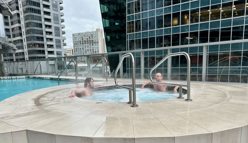 Me and my son at a hotel in downtown Vancouver, BC.