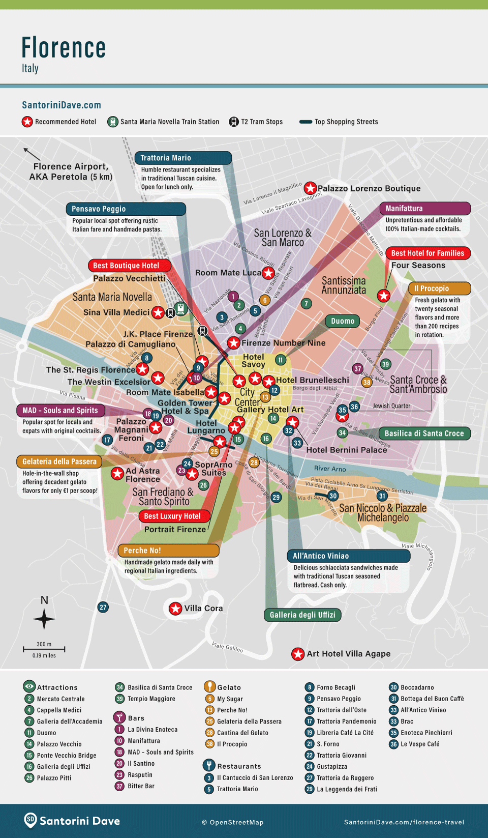 Map of Florence, Italy