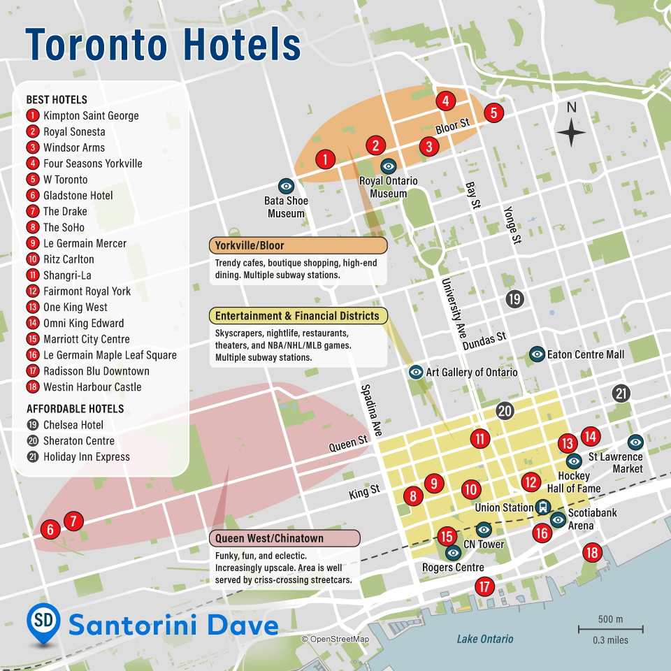 Map of Downtown Toronto Hotels