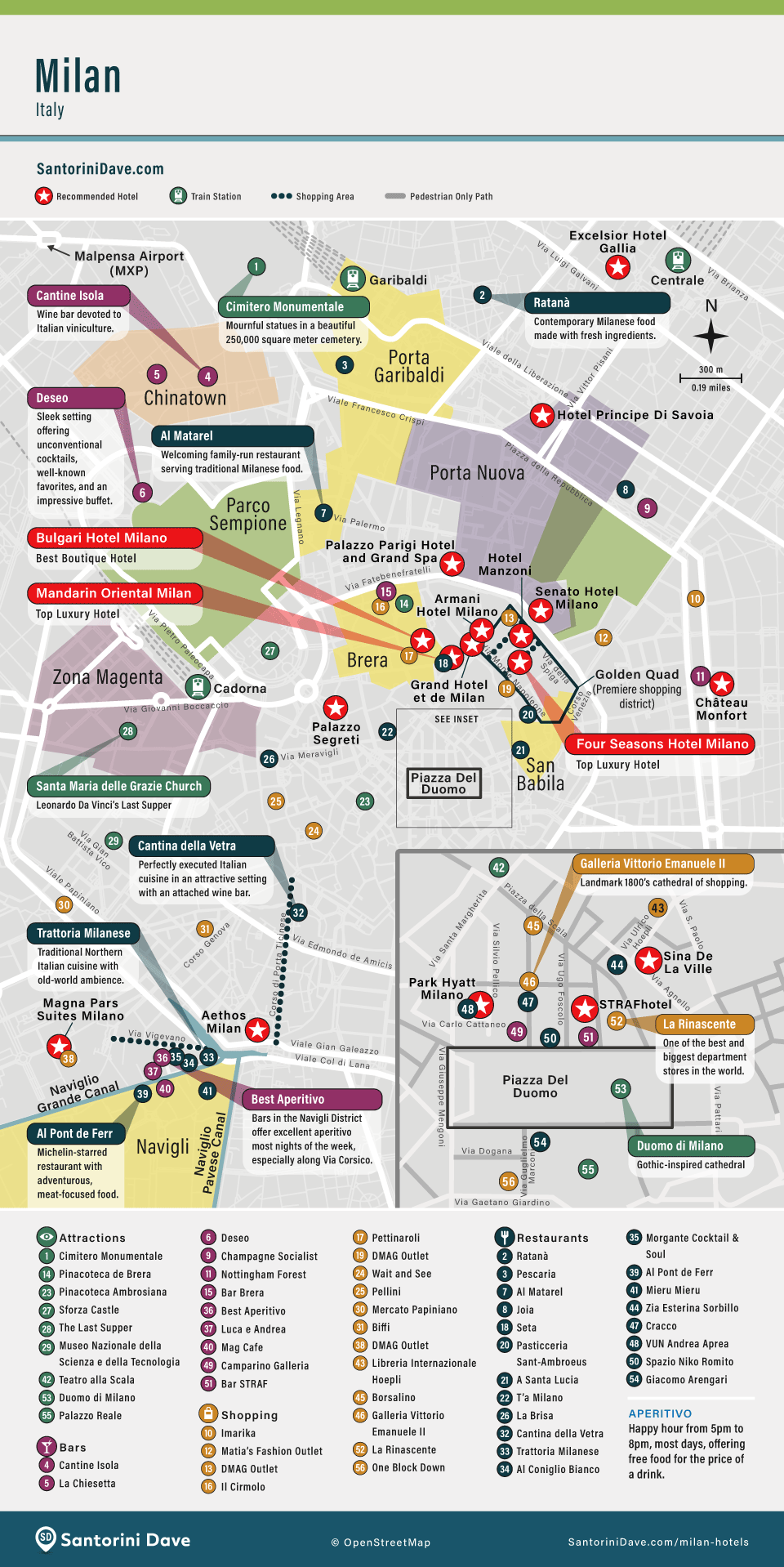 Map of Milan, Italy.