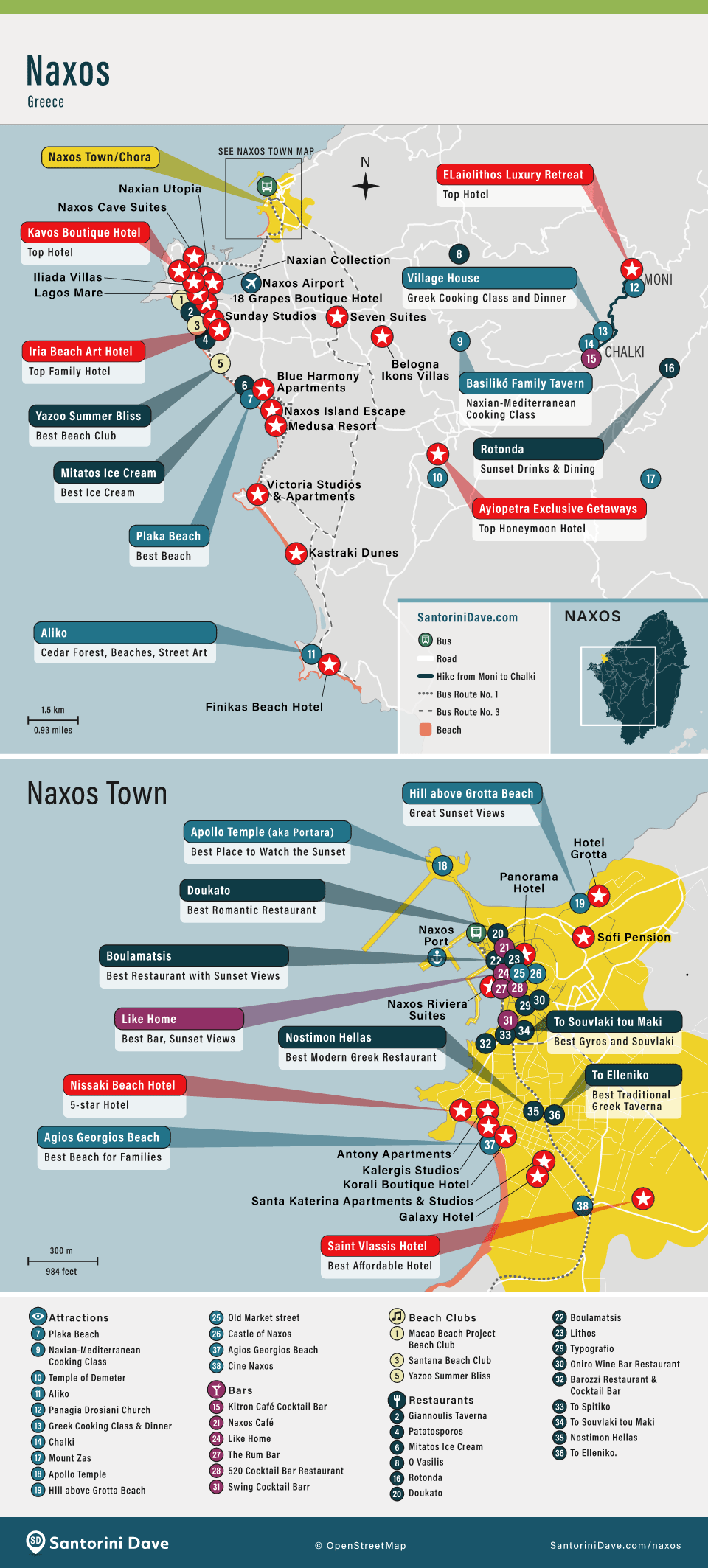 Map of Naxos