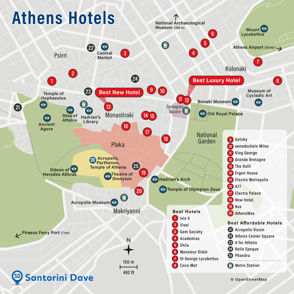 The best and affordable Hotels in Athens, Greece.
