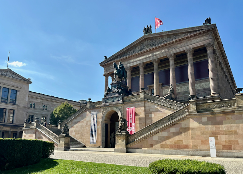 Stone museum building with columns in front