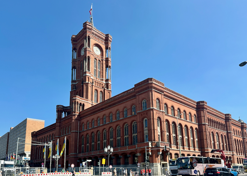 Red brick town hall building in Berlin