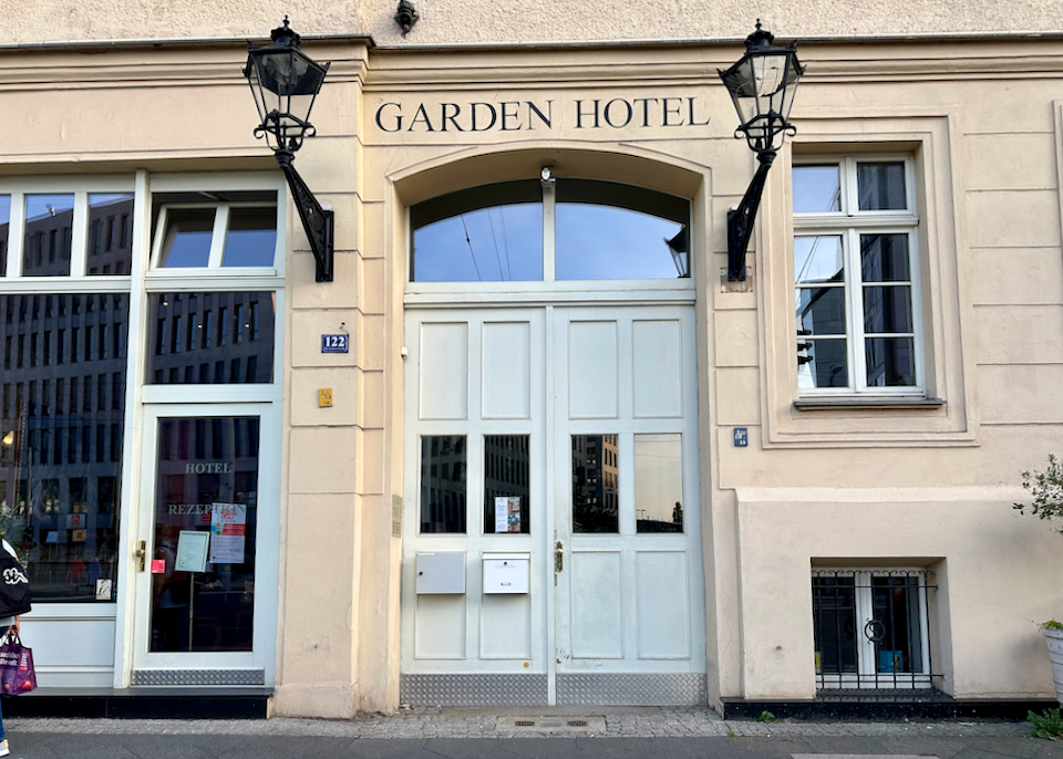 Large doorway to the Garden Hotel in Berlin
