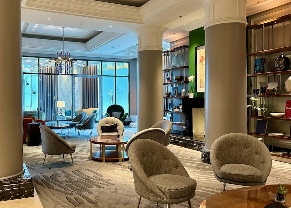 Interior hotel lobby