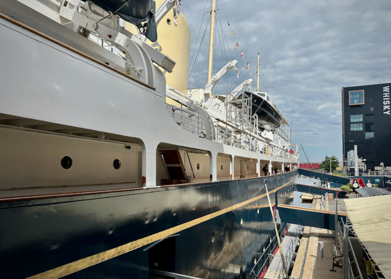Exterior of the HMY Britannia in Edinburgh, Scotland