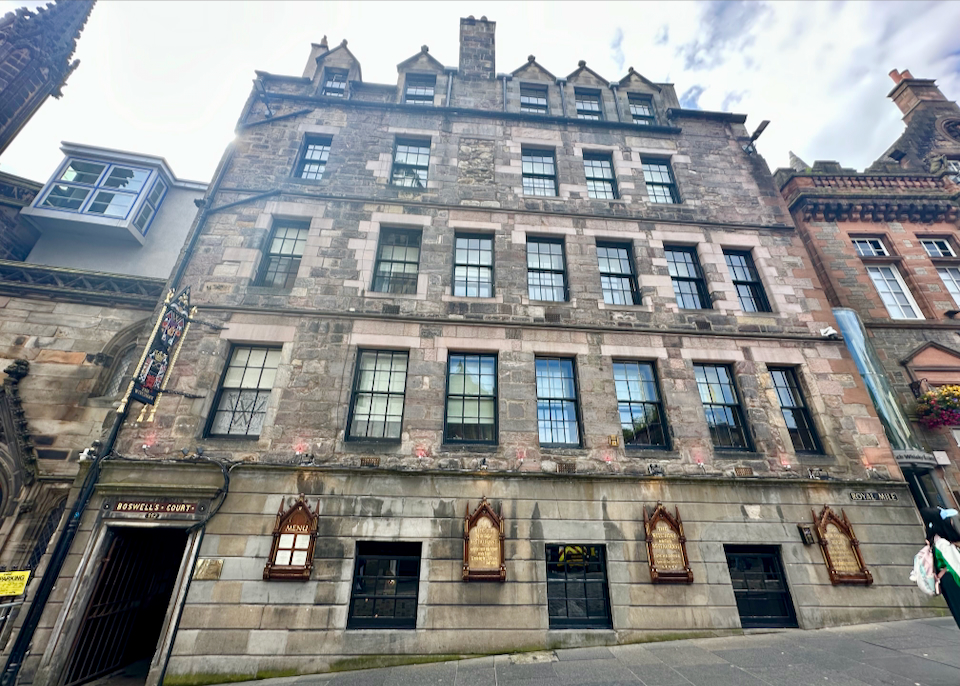 Exterior of the Witchery by the Castle hotel and restaurant in Edinburgh.