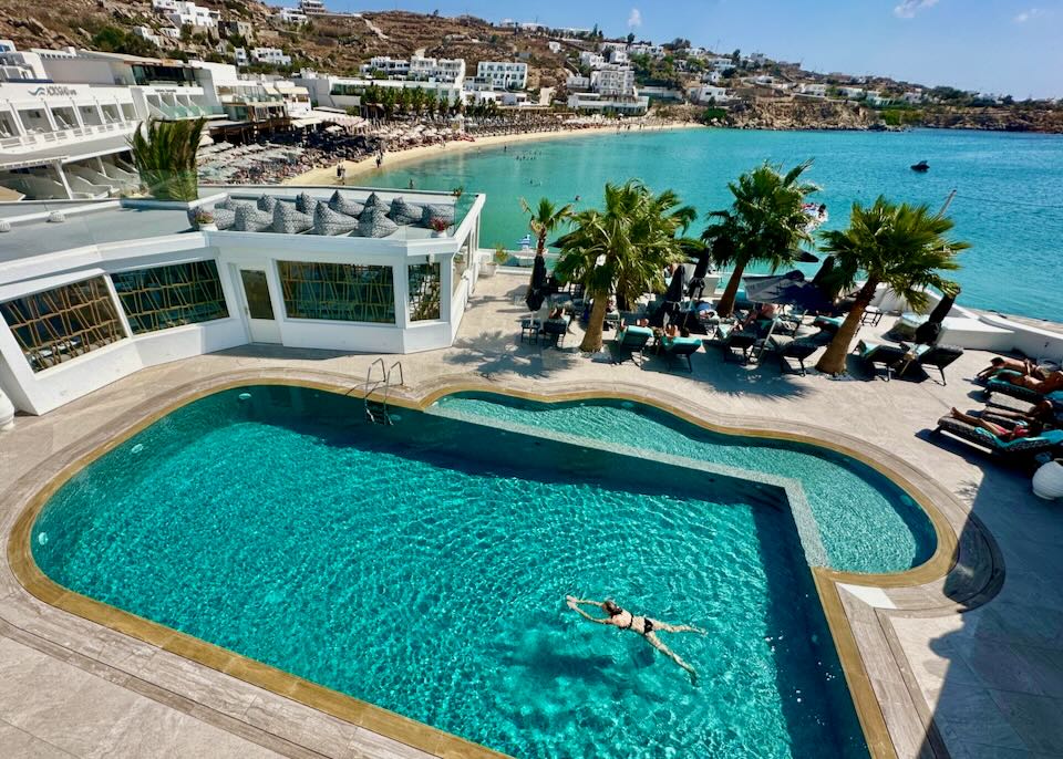 Petinos Beach hotel in Mykonos.