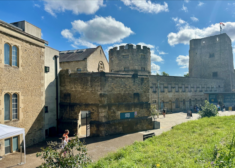 View from above of Oxford Castle and Prison on a sunny day