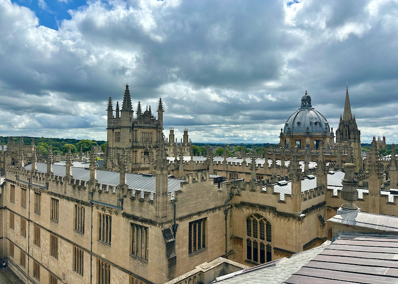 View over the Oxford spires from the Sheldonian Theatre