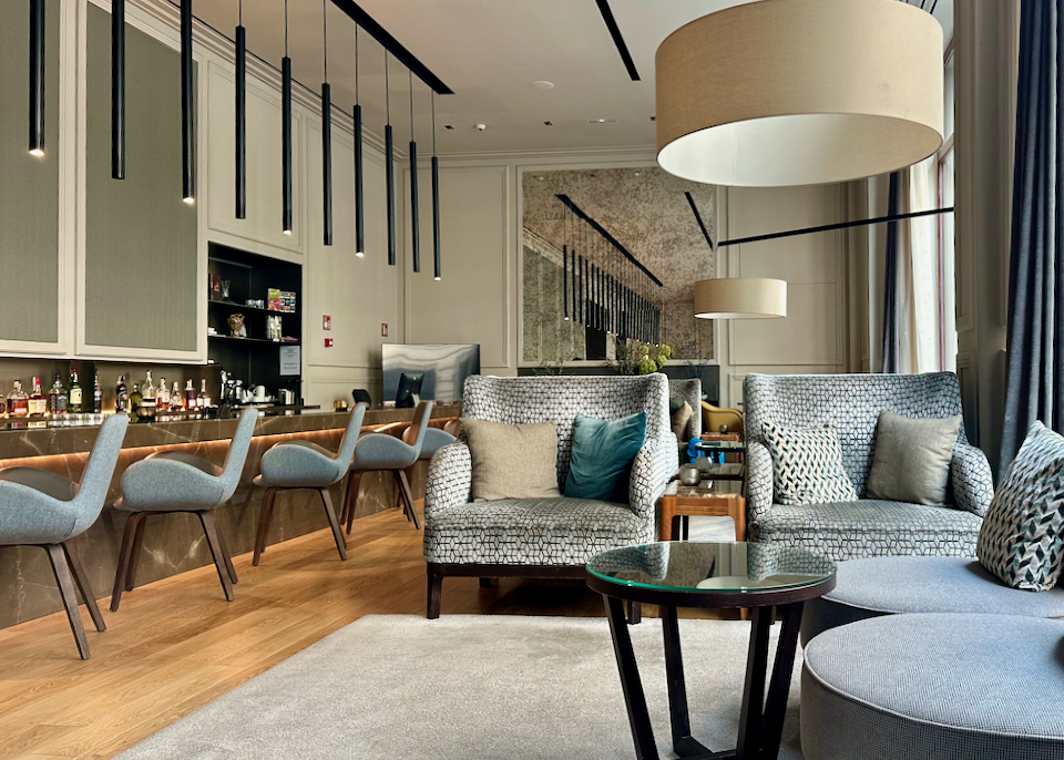 Contemporary bar and lounge in a hotel