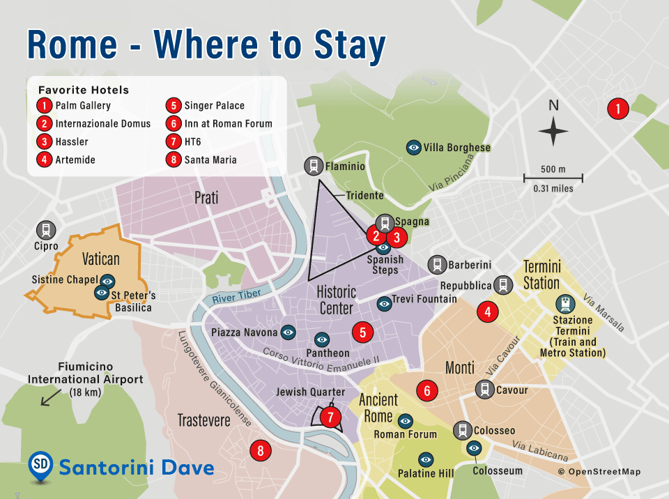 Best places to stay in Rome, Italy.