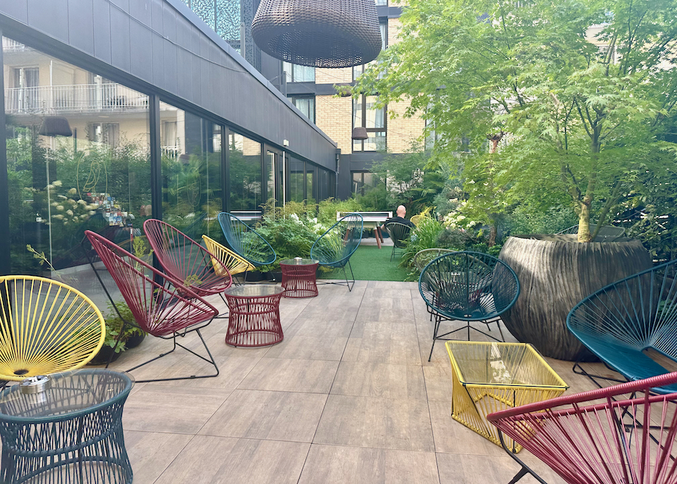 Hotel garden courtyard