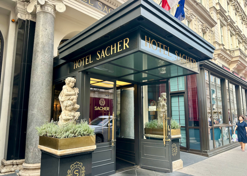 Entrance to a luxury hotel in Vienna