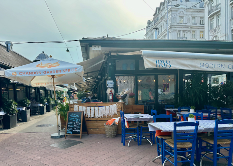Cafe in an outdoor food market