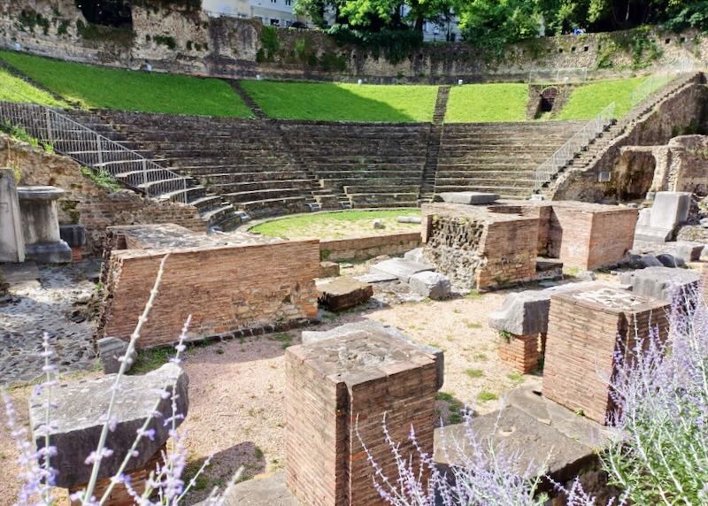 The ruins of an amphitheater.