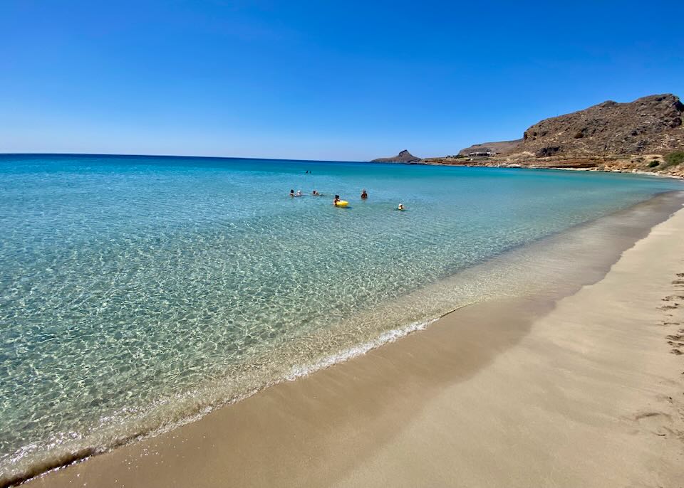 Crete beaches and swimming in August.