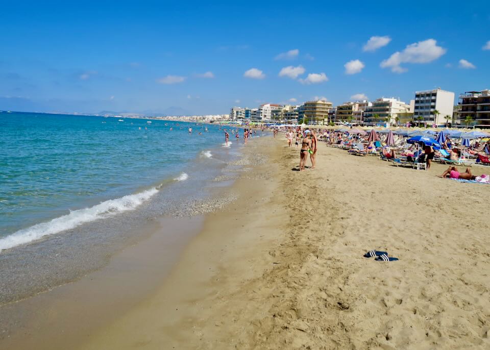 Rethymno Beach in June.