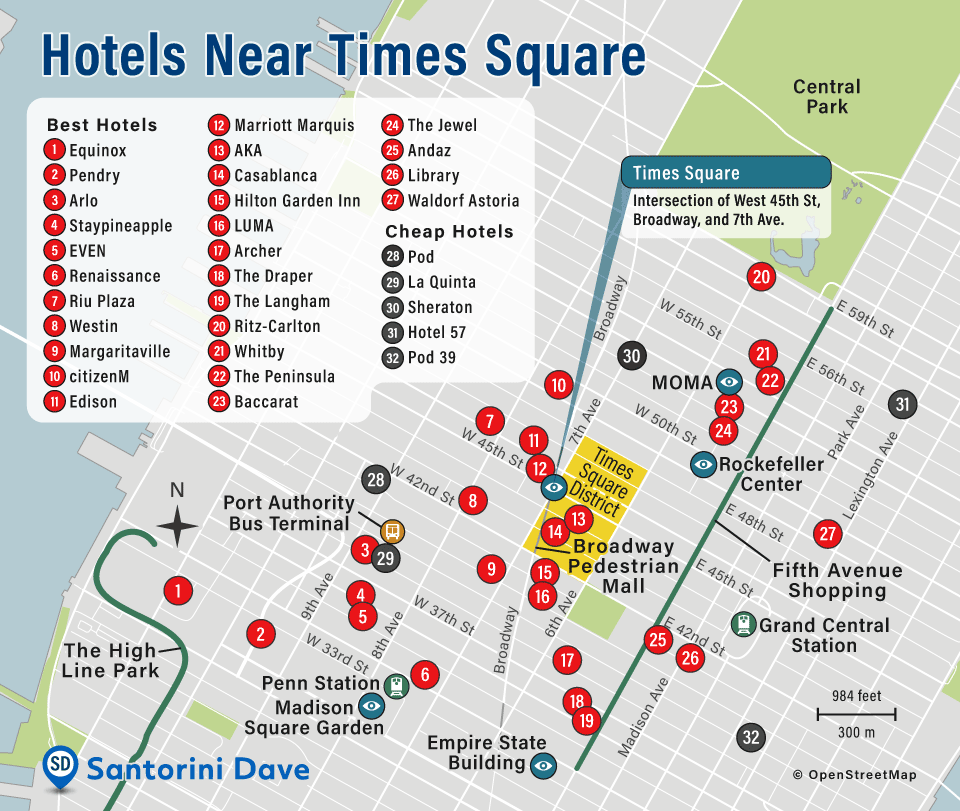 My favorite hotels in Times Square.