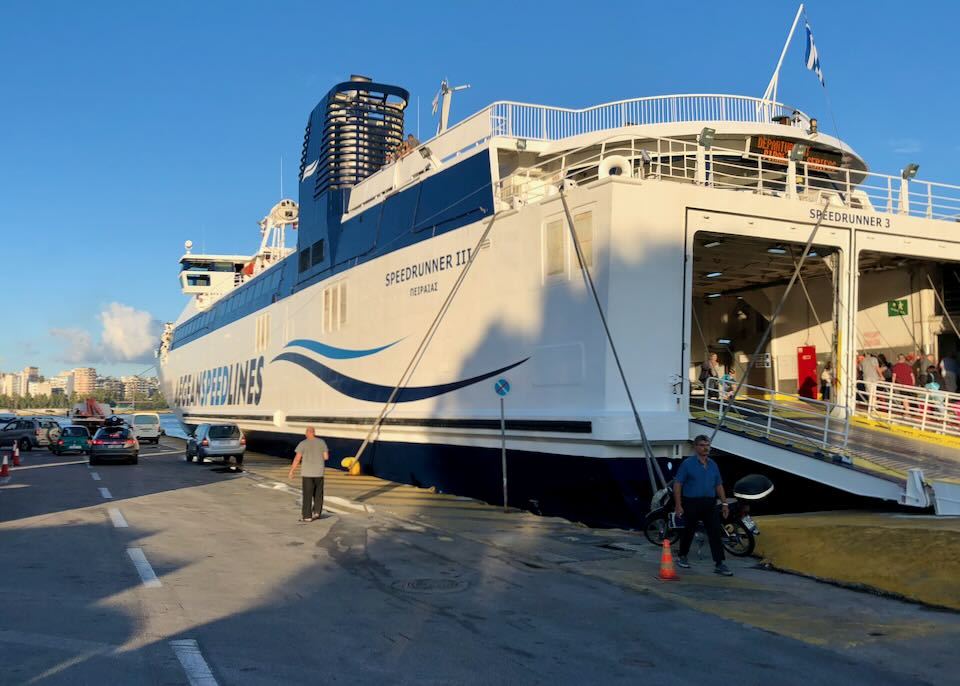 Ferry at the ferry port in Athens.