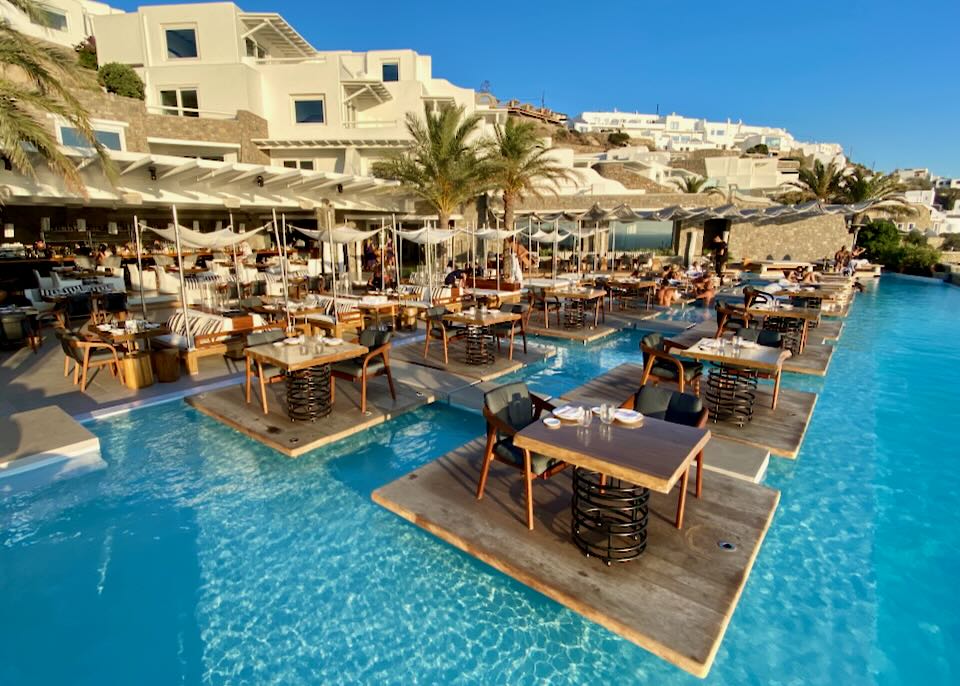 Mykonos hotel in August.