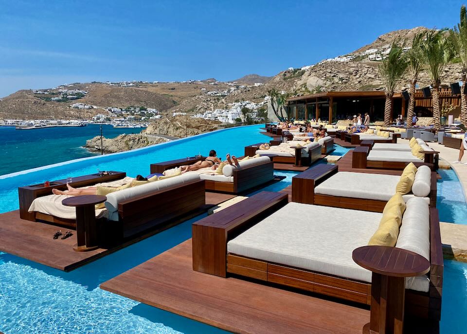 Mykonos hotel in July.