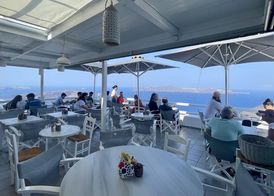 August in Santorini.