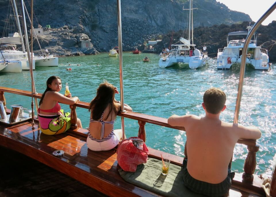 A Santorini boat tour we took in June.