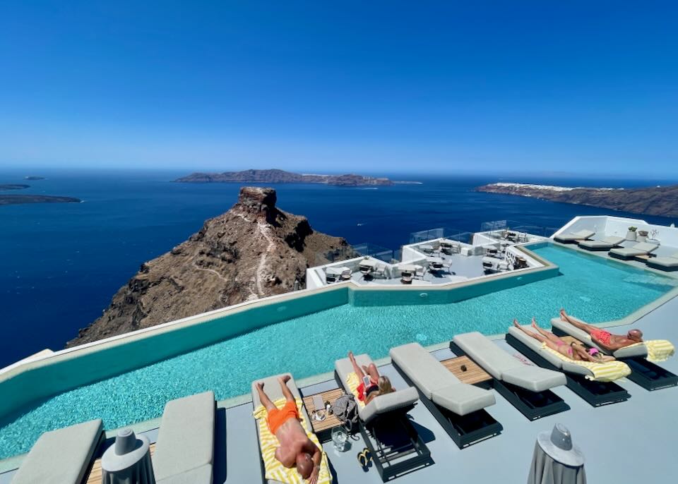 An August day at Grace Hotel in Santorini.