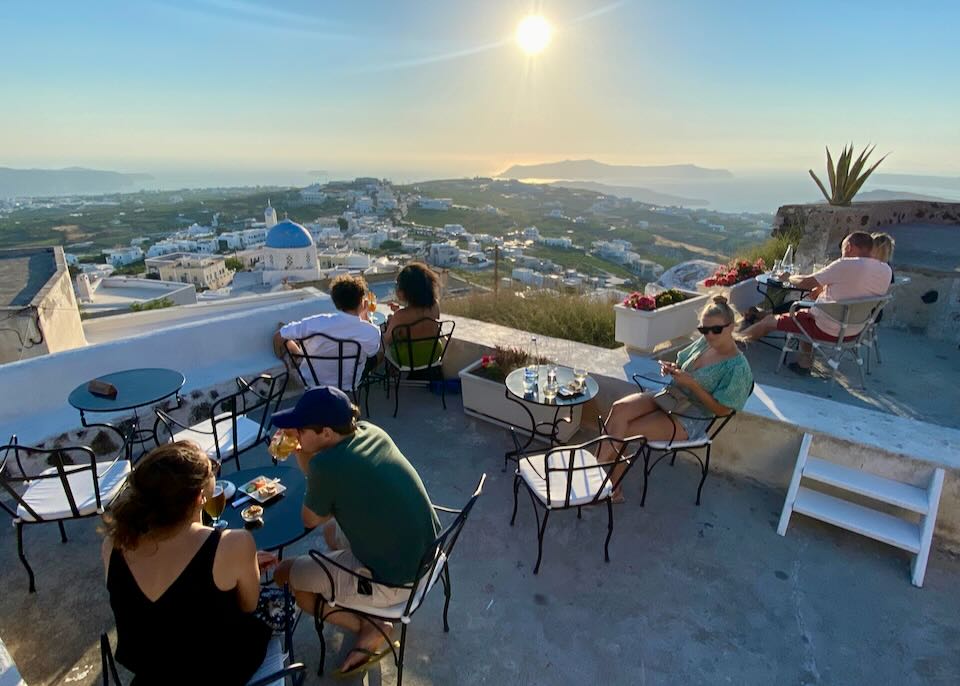 July sunset in Santorini.