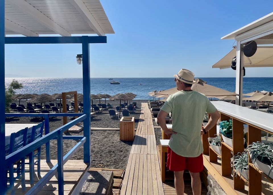 June in Santorini.