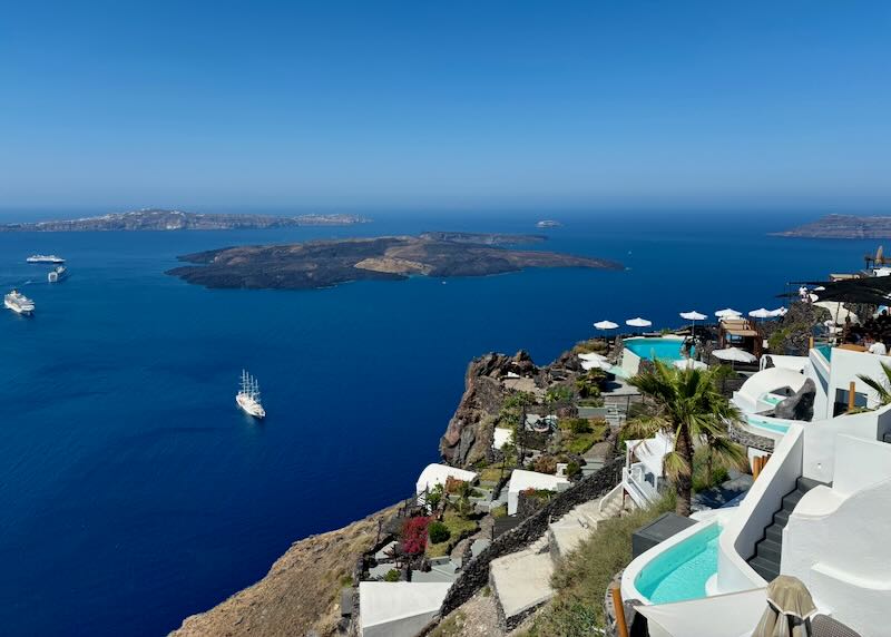 Caldera views from Honeymoon Petra Villas.