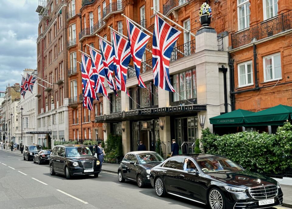 Claridge's Hotel in Mayfair.
