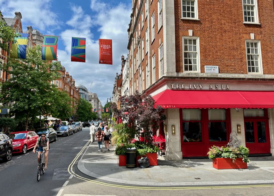 The Mayfair neighborhood in London.