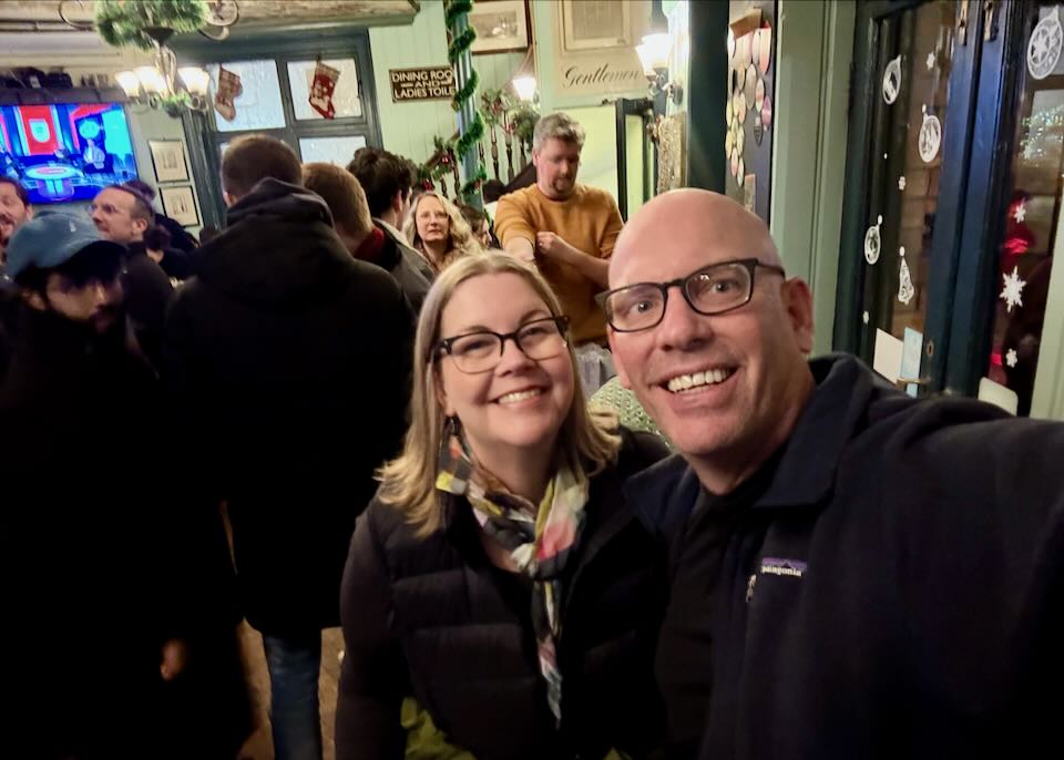 My wife and I in a Soho bar.