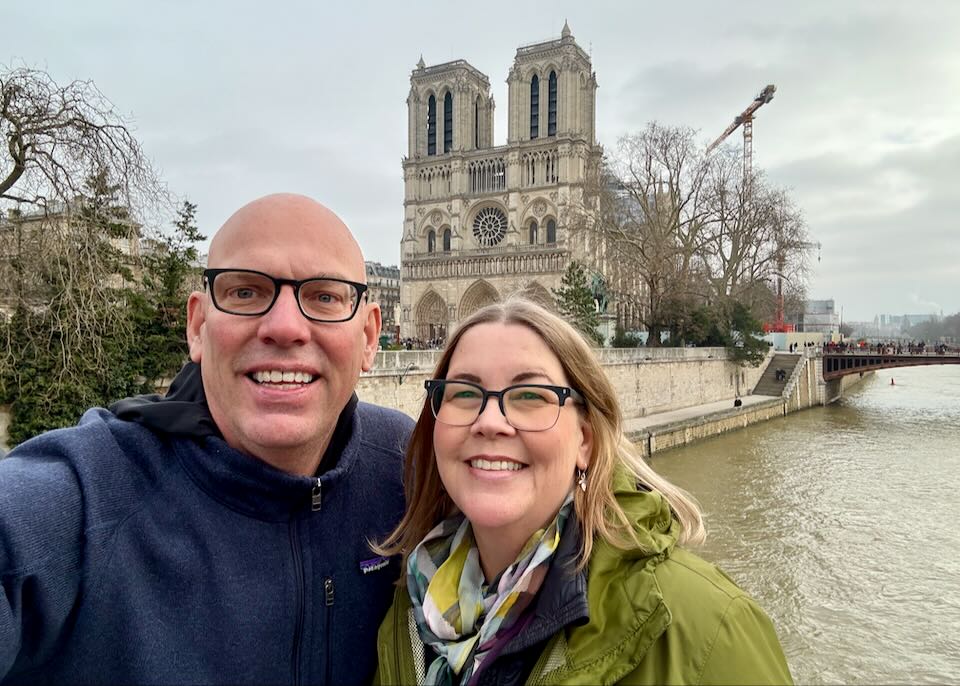 Me and my wife in the Latin Quarter of Paris.