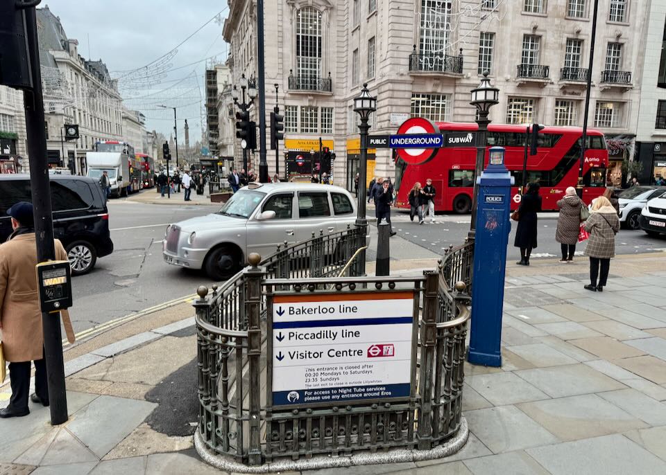 Piccadilly Circus tube station.