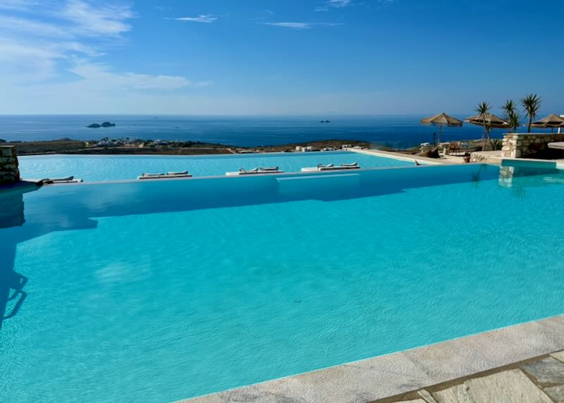 Huge pool at my favorite hotel for couples in Paros.