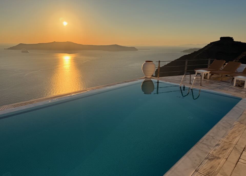 Sunset view from Firostefani hotel.