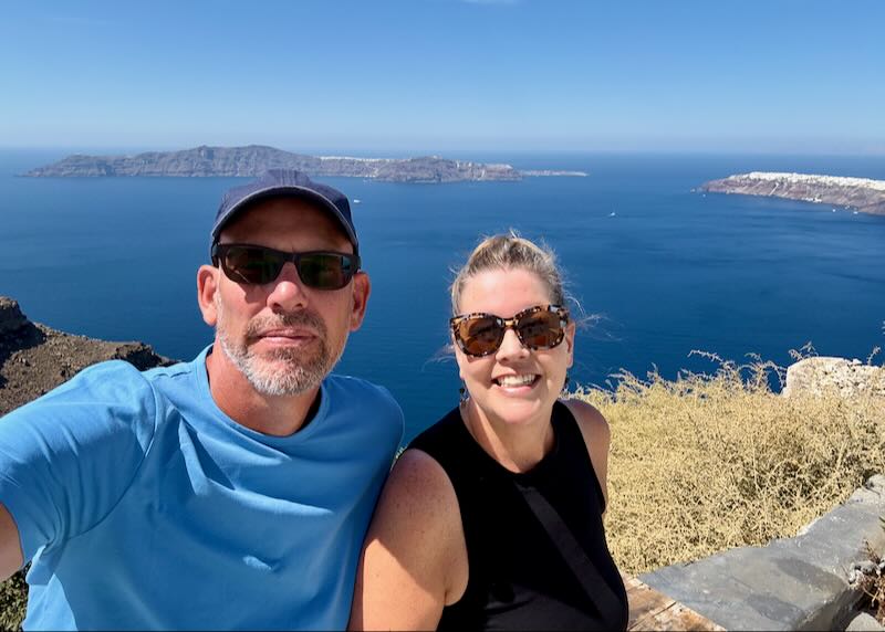 My wife and I in Imerovigli.