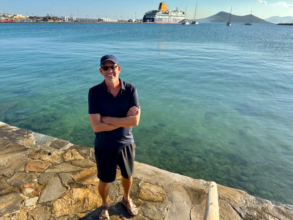 Me in Naxos Town during our visit. 