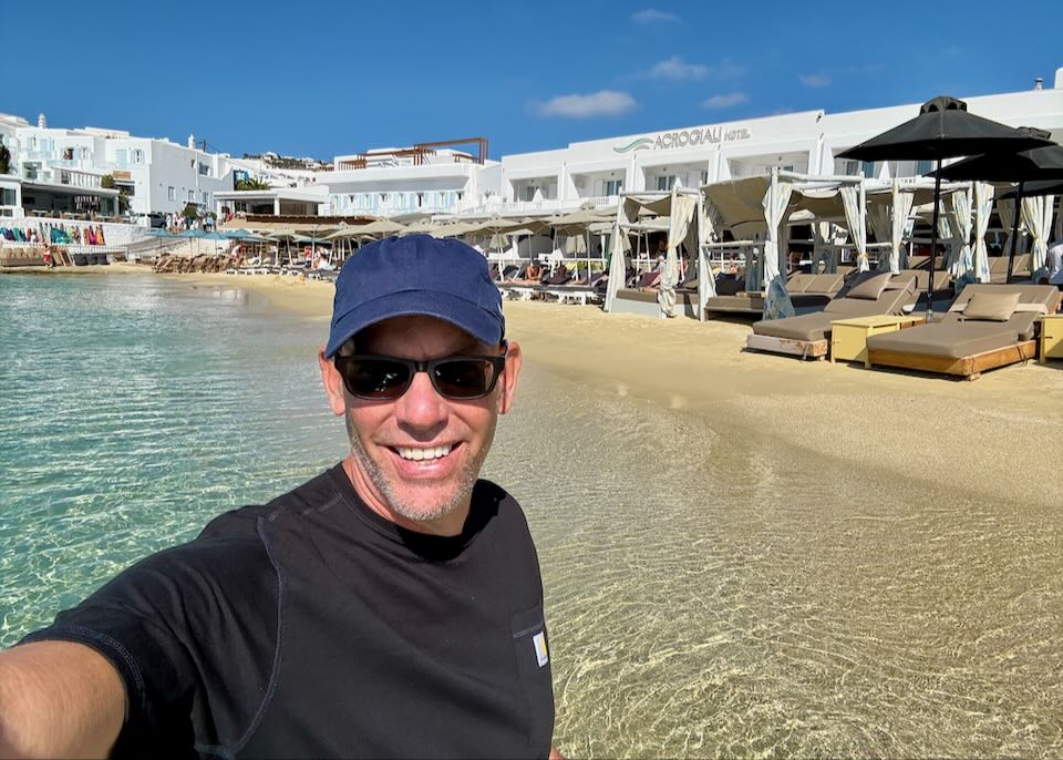 My favorite affordable beach hotel in Mykonos.