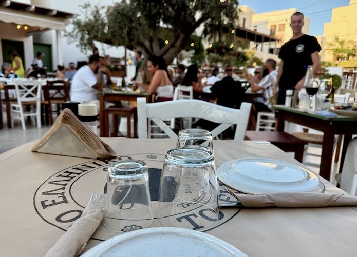 My table at Naxos Town restaurant.