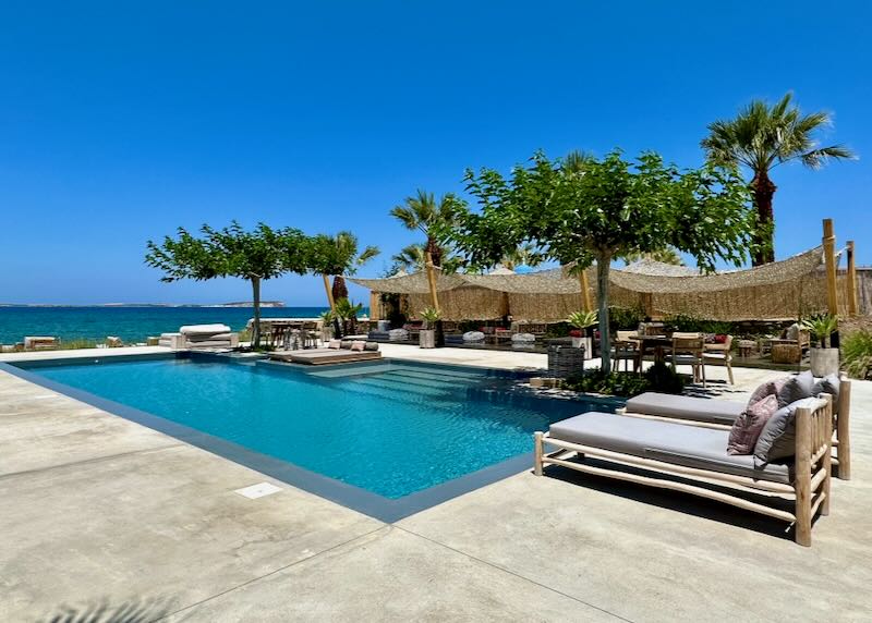 Hotel pool on the water.