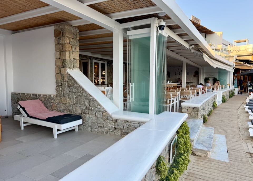 Hotel directly on beach in Platis Gialos.